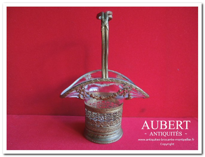 coupe en cristal cerclé de bronze achat antiquites achat brocante aubert vente succession debarras sete montpellier fabregues